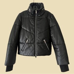 Walter Baker Edwina Lamb Leather Puffer Jacket Coat